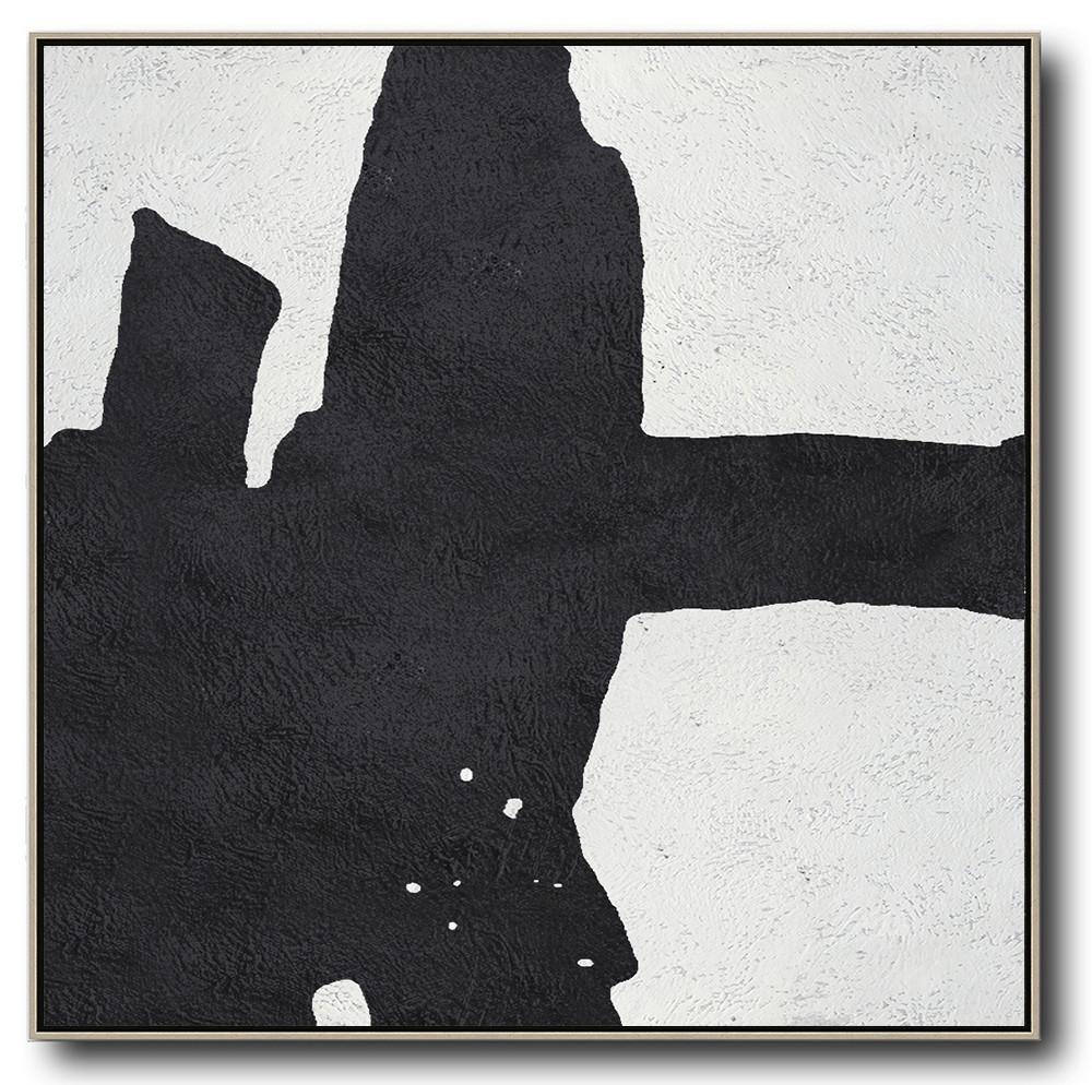 Minimal Black and White Painting #MN90A - Click Image to Close